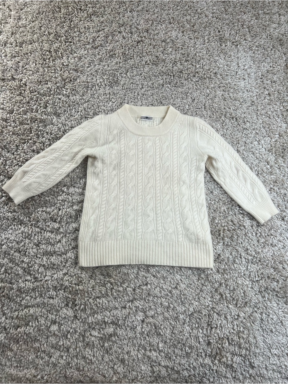 J Crew Cream Cashmere Cable Knit Women’s Sweater small